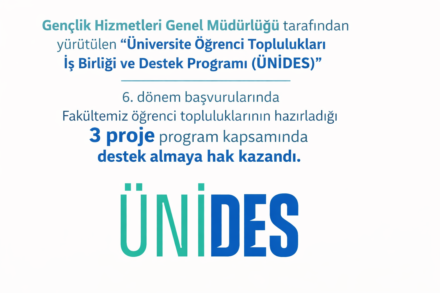 Fakültemiz Öğrenci Topluluklarından UNİDES Başarısı