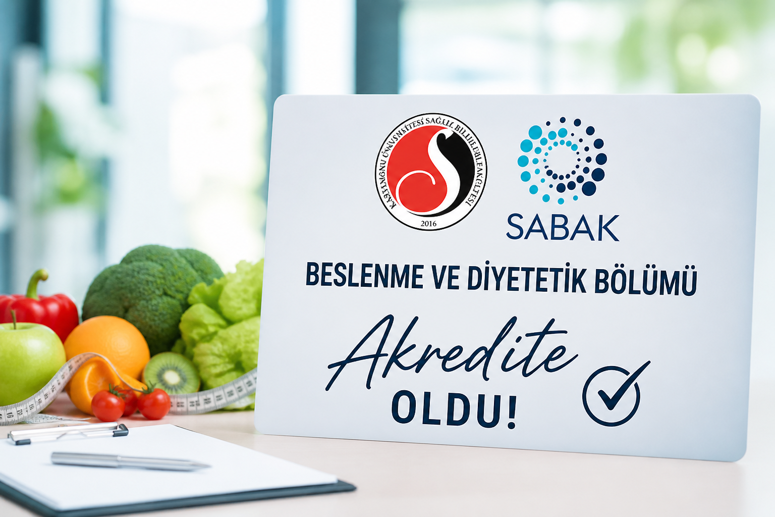 Beslenme ve Diyetetik Bölümümüz SABAK Tarafından Akredite Edildi