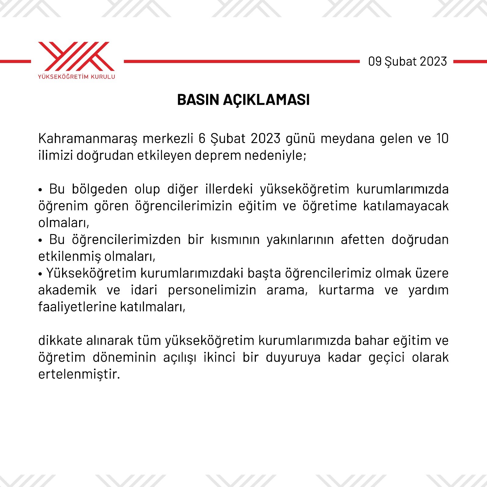 2022-2023 Eğitim Öğretim Yılı Dersleri Hakkında Duyuru